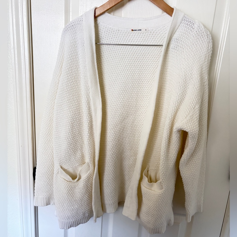 Marine Layer Small Cream Off-White Open Cardigan